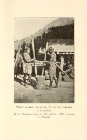 Native women pounding rice in the province of Cagayán