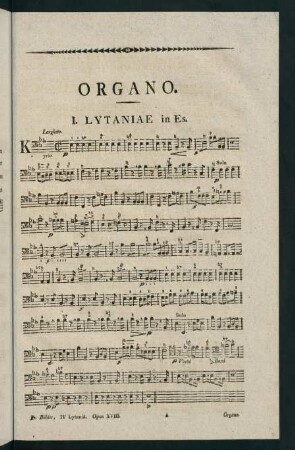 1-18, Organo. I. Lytaniae in Es. - IV. Lytaniae Lauretanae