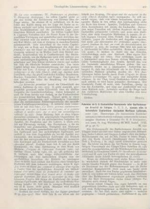 432-433 [Rezension] Polemica de S. S. Eucharistiae Sacramento inter Bartholomaeum Arnoldi de Usingen, eiusque olim in Universitate Erphurdiana discipulum Martinum Lutherum