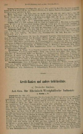 Kredit-Banken und andere Geld-Institute