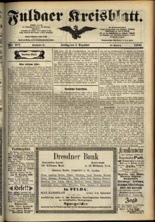 Zweite Ausgabe vom Freitag, den 03. Dezember 1909.