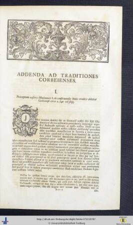 Addenda Ad Traditiones Corbeienses.