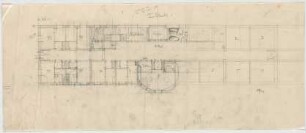 Fischer, Theodor; Lindenberg / Allgäu (Bayern); Haushaltungsschule mit Ökonomiegebäude und Kapelle - Vorprojekt (Grundriss 1. OG)