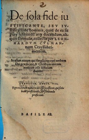 De sola fide iustificante