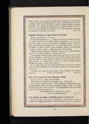 Englische Stellung im Ypernbogen genommen.
