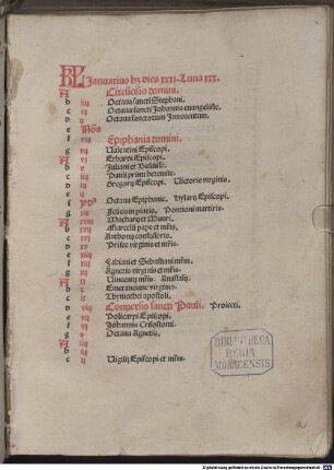 Breviarium Frisingense, [2,1]. Pars aestivalis. Kalendarium