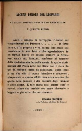 Il canzoniere : Riordinata di Luigi Domenico Spadi con le interpretazioni di Giacomo Leopardi