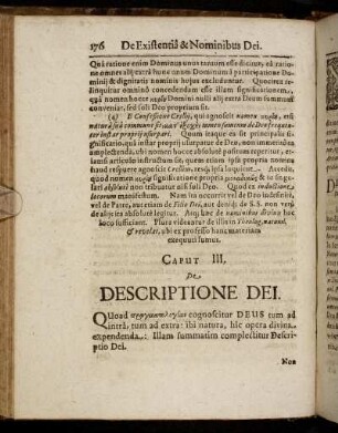 Caput III. De Descriptione Dei.