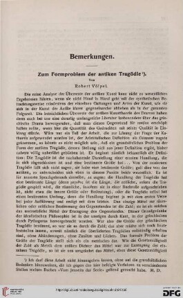 Zum Formproblem der antiken Tragödie