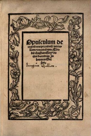 Opusculum de cognitione peccatoru[m] venialium [et] mortalium