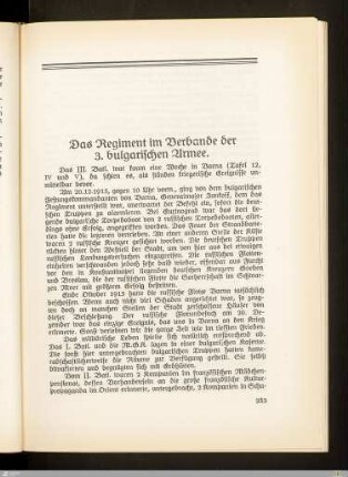 Das Regiment im Verbande der 3. bulgarischen Armee