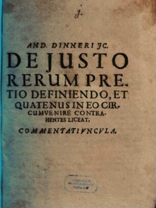 Tractatus Theologico-Nomico-Politicus De Mendicantibus Validis : In Quo De officio Magistratuum circa pauperes, eorum cura & sustentatione; eleemosynarum distributione; exulantibus Lutheranis, vagantibus Scholaribus eorumque studiis & stipendiis; otio & mendicitate licita & illicita, Ordinibus mendicantium Religiosorum, Zigenis, erronibus, aliisque impostoribus, variis illorum fraudibus ac technis. Item de modis coercendi, censura publica, operis publicis, Ergasteriis, & de poenis falsariorum ac stellionum &c. disseritur