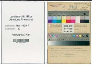 Entnazifizierung Karl Franzgrote , geb. 08.07.1892 (Polizeiwachtmeister)
