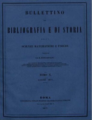 Tomo X. Giugno 1877.