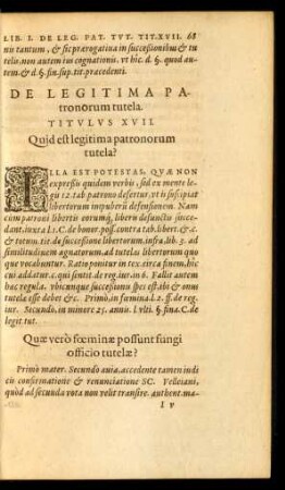 De Legitima Patronorum tutela. Titulus XVII.