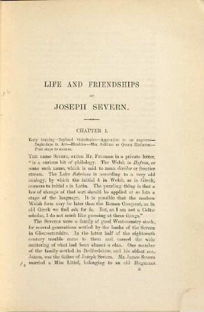The life and letters of Joseph Severn