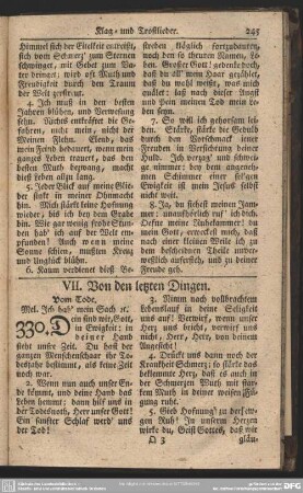 VII. Von den letzten Dingen