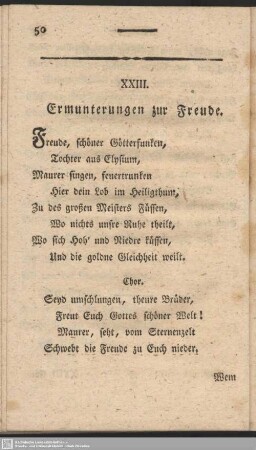 XXIII. Ermunterungen zur Freude