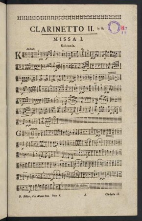 1-4, Missa I. - Clarinetto II.