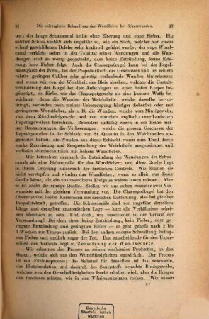 Die chirurgische Behandlung der Wundfieber bei Schusswunden