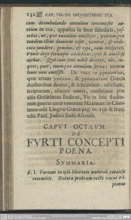 Caput Octavum. De Furti Concepti Poena