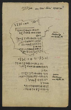 19r-20r 27.I.-28.I.1884 Gebel Serra: Inschriften Nr. 226-235