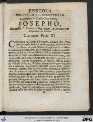 Epistola Pontificis Ad Imperatorem.
