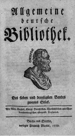 Des sieben und dreyßigsten Bandes zweytes Stück.