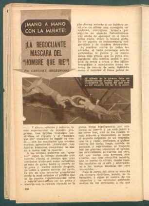 ¡La regocijante máscara del "Hombre que rie" - ¡Mano a mano con la muerte!