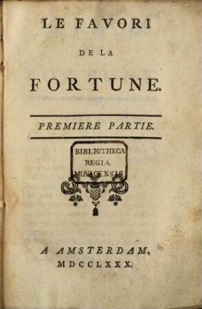 Le Favori De La Fortune, 1