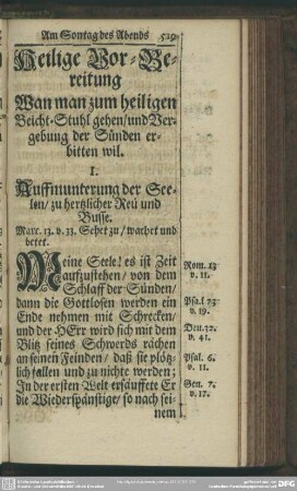 Heilige Vor-Bereitung Wan man zum heiligen Beicht-Stuhl gehen, und Vergebung der Sünden erbitten wil