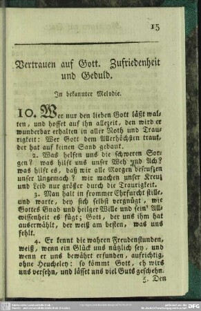 Vertrauen auf Gott. Zufriedenheit und Geduld