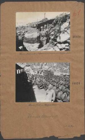 Kaiser Karl in den Infanteriestellungen am Stilfser Joch