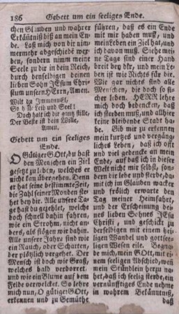 Gebet um ein seeliges Ende.