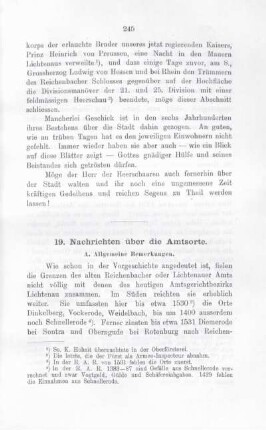 19. Nachrichten über die Amtsorte.