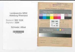 Entnazifizierung Alfred Schrader , geb. 21.06.1909 (Lokfuehrer)