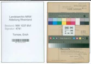 Entnazifizierung Erich Tornow , geb. 09.08.1896 (Forstaufseher)
