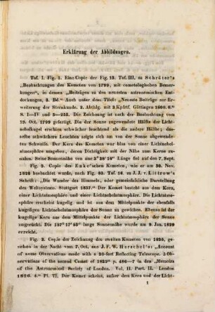 Betrachtung der Kometen als Sterne in früher Gestaltungszeit : Nebst Atlas mit zwei Steindrucktafeln
