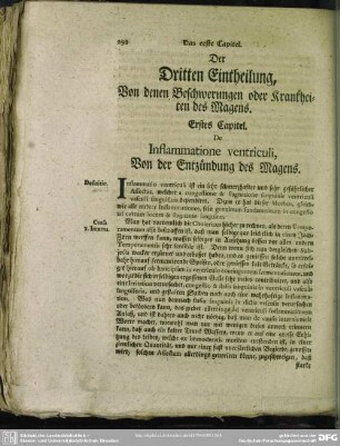 Der Dritten Eintheilung, Von denen Beschwerungen oder Krankheiten des Magens