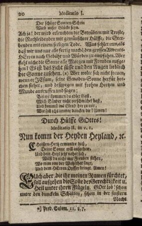 Durch Hülffe Gottes! Meditatio II.