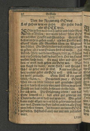 LVII. Von der Regierung GOttes. Laß gehen wie es geht. Es geht doch als GOTT will.