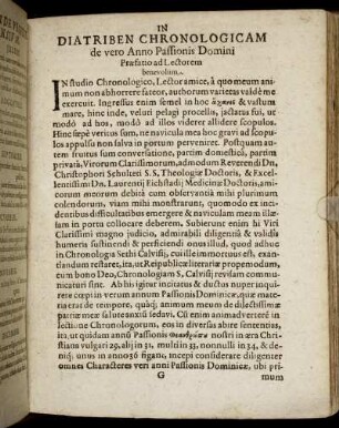 In Diatriben Chronologicam [...]