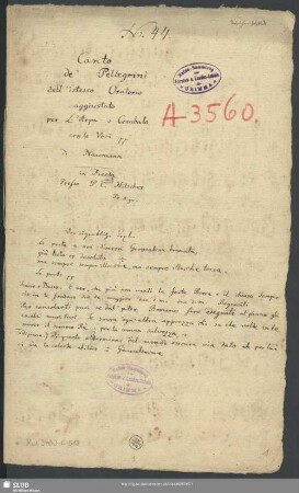 I pellegrini al sepolcro. Excerpts - Mus.3480-E-513 : V (4), Coro, orch