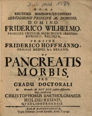 De Pancreatis Morbis