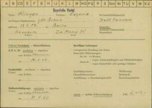 Eintrag in der Bundeszentralkartei (Teil des Testsamples): Klinger, Eugenie, geb. Braun