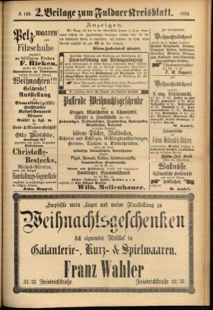 Dritte Ausgabe vom Samstag, den 15. Dezember 1894.