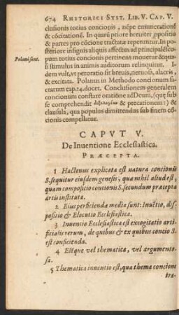 Caput V. De Inventione Ecclesiastica.