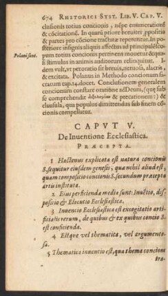 Caput V. De Inventione Ecclesiastica.