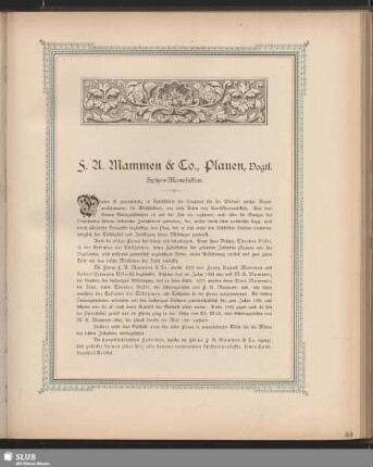 F. A. Mammen & Co., Plauen, Vogtl. Spitzen-Manufaktur
