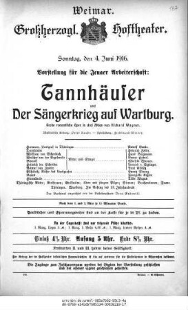 Tannhäuser und Der Sängerkrieg auf Wartburg